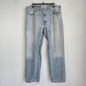 Levi's Jeans Mens 38x32 Blue 559 Relaxed‎ Fit Straight Leg Light Wash Distressed